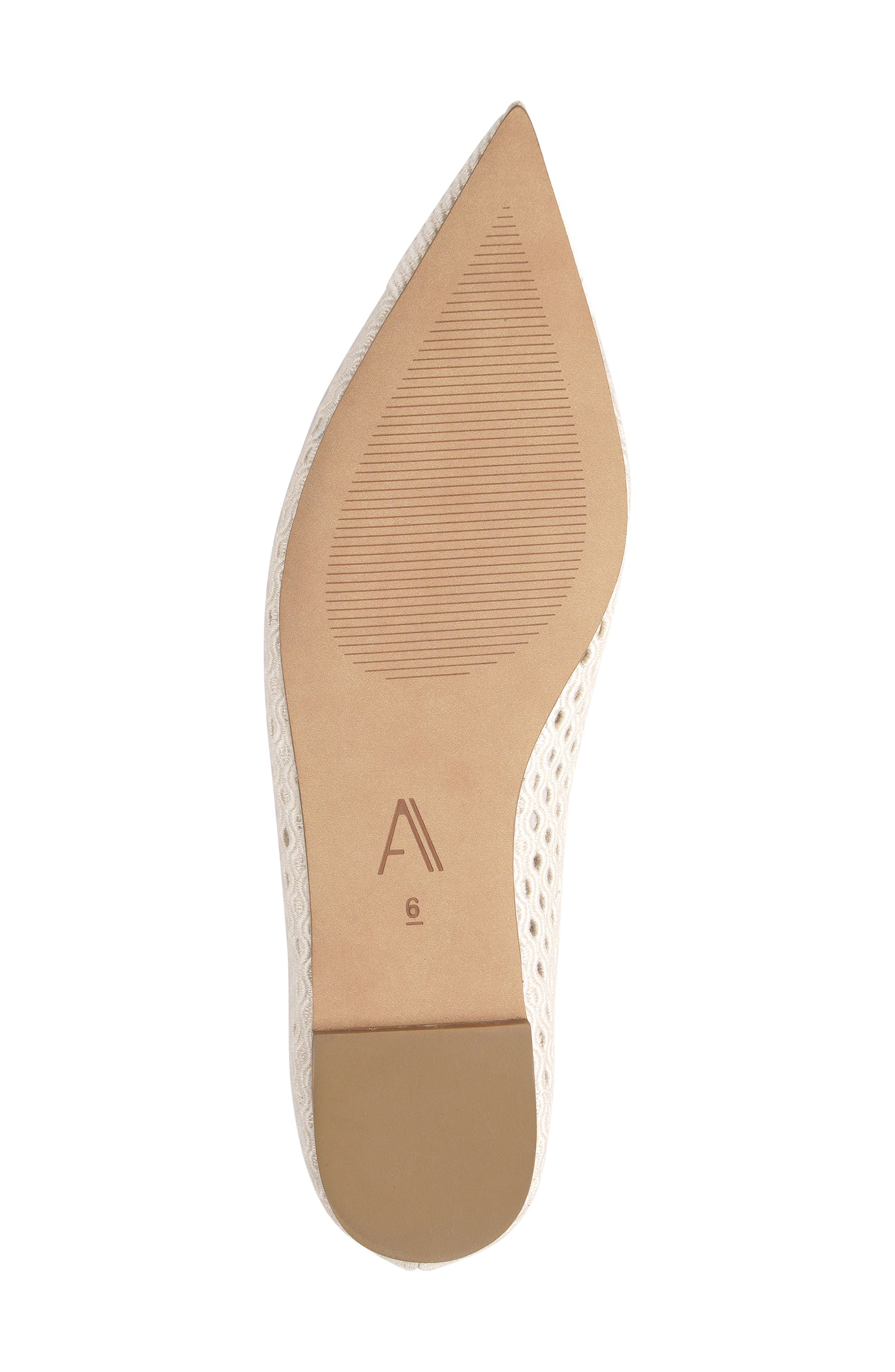 Cindylou Pointed Toe Flat, Alternate, color, OFF WHITE FABRIC