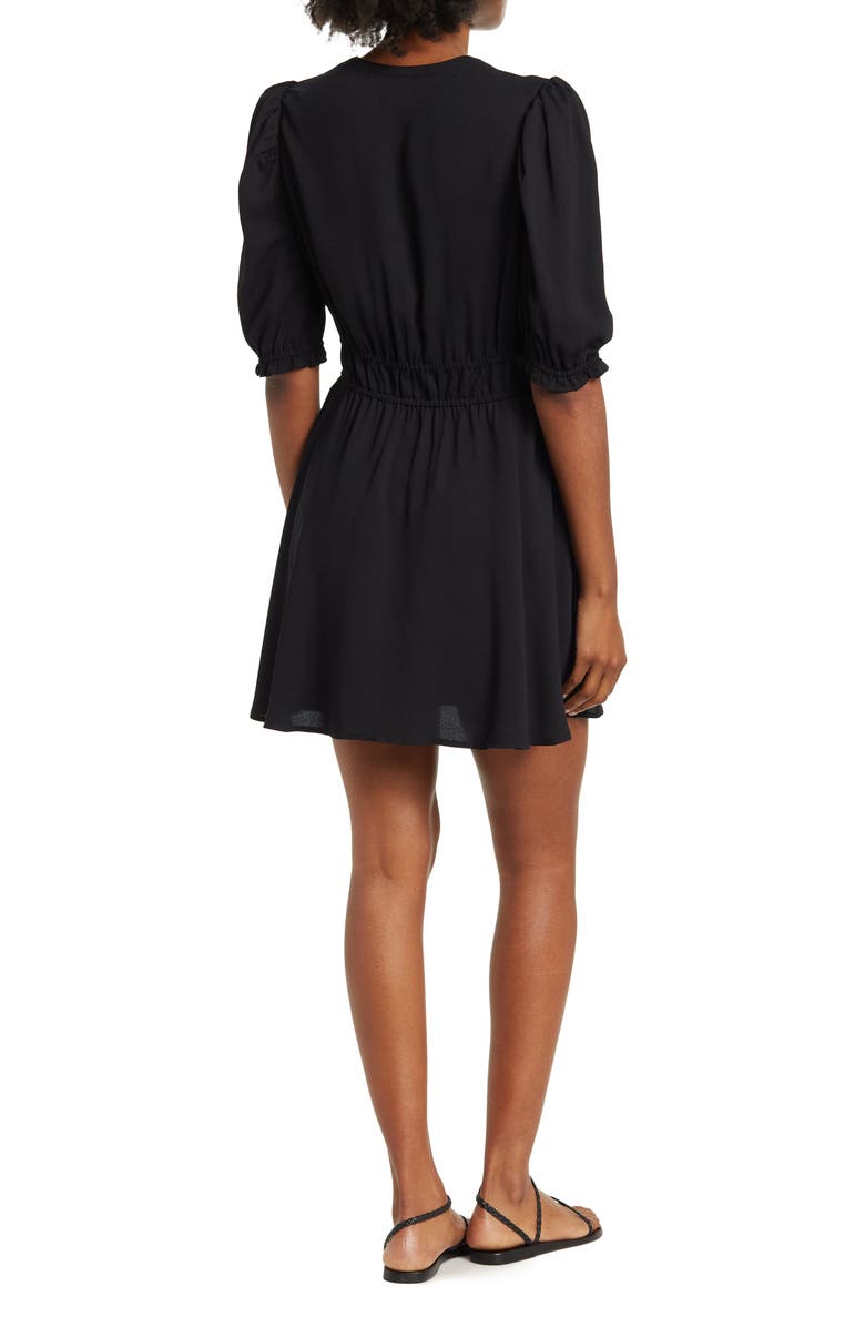 Melrose and Market Smocked Crepe Mini Dress, Alternate, color,