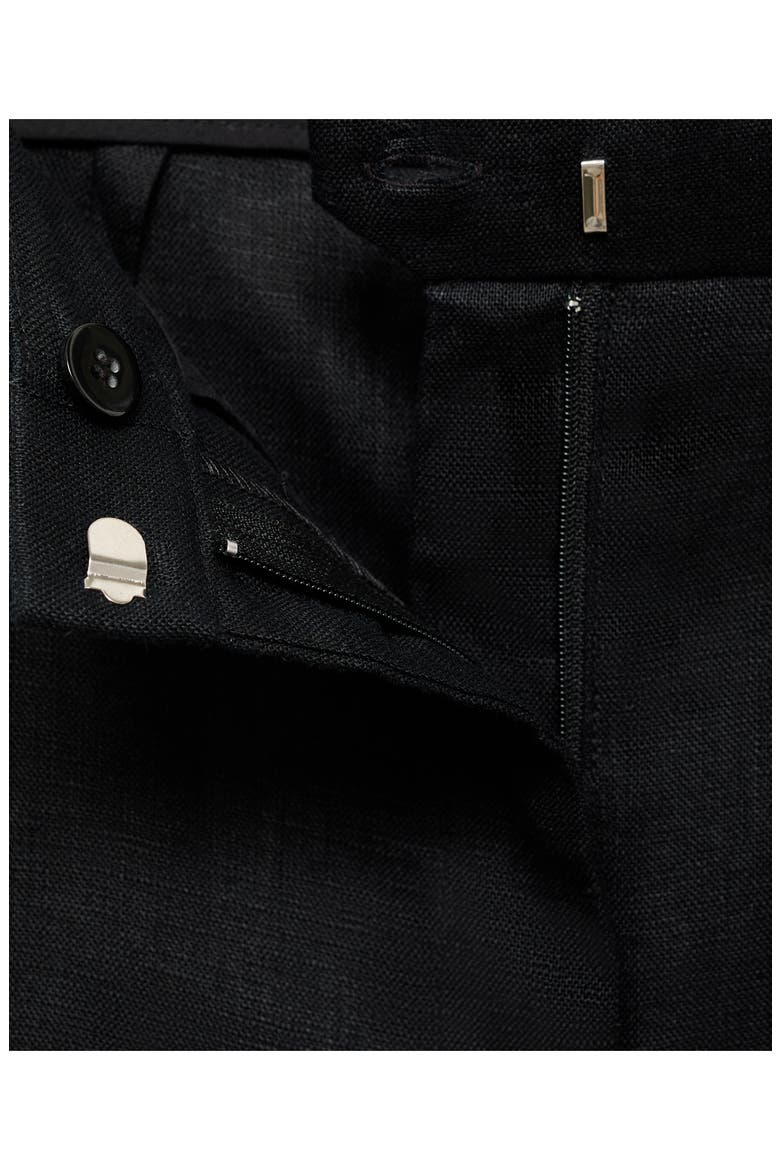 Straight Leg Linen Pants, Alternate, color, BLACK