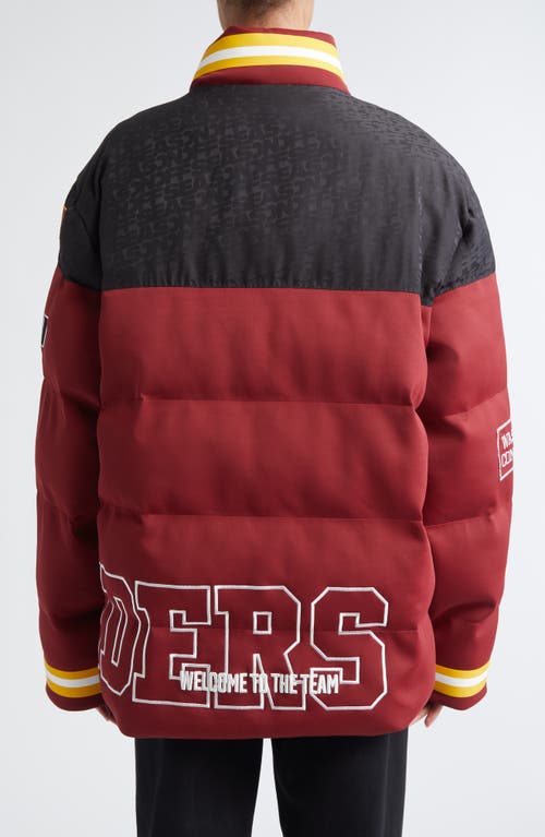 Off Season Nfl Team Water Repellent Long Puffer Coat In Red
