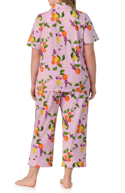 Bedhead Pajamas Print Stretch Organic Cotton Jersey Crop Pajamas In Citrus Blossom