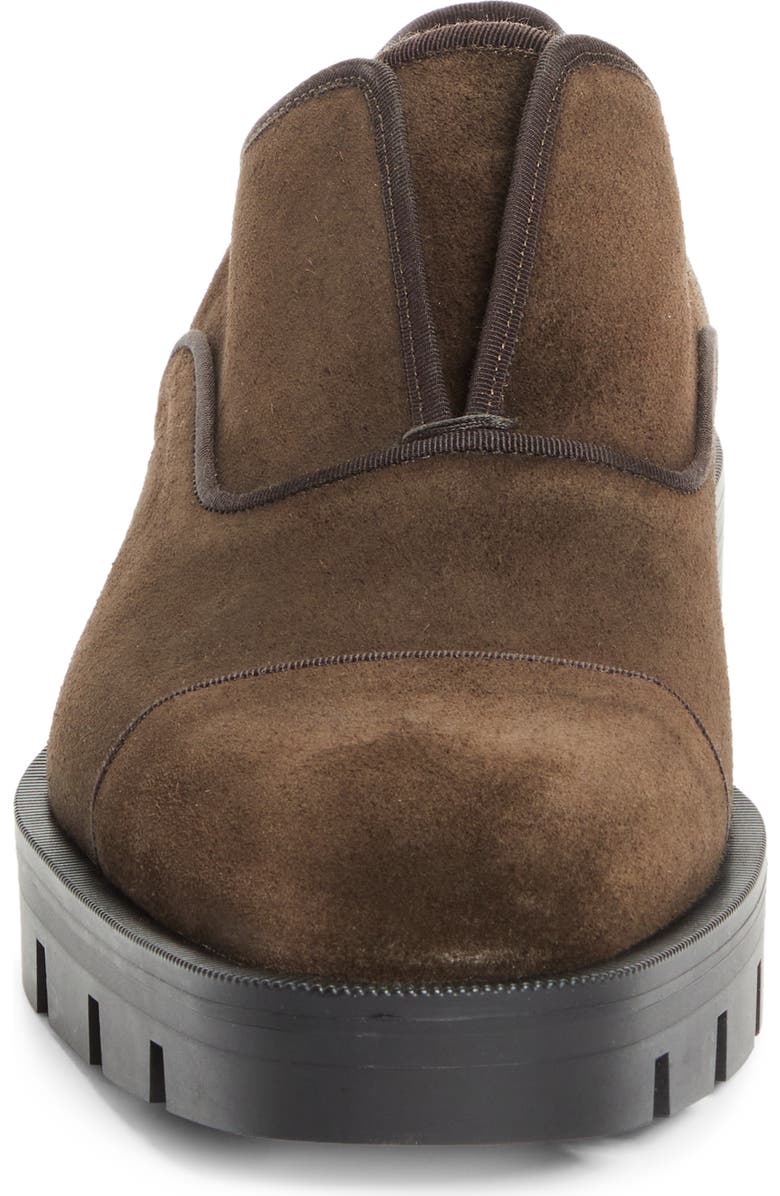 Christian Louboutin Alpha Lion Cap Toe Slip-On, Alternate, color, Cafe