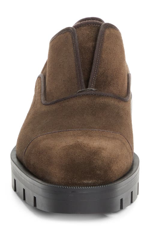 Christian Louboutin Alpha Lion Cap Toe Slip-on In Brown