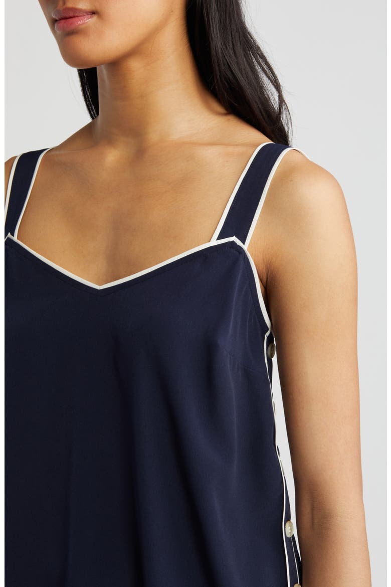 Piped Button Detail Camisole, Alternate, color, BLUE NIGHT
