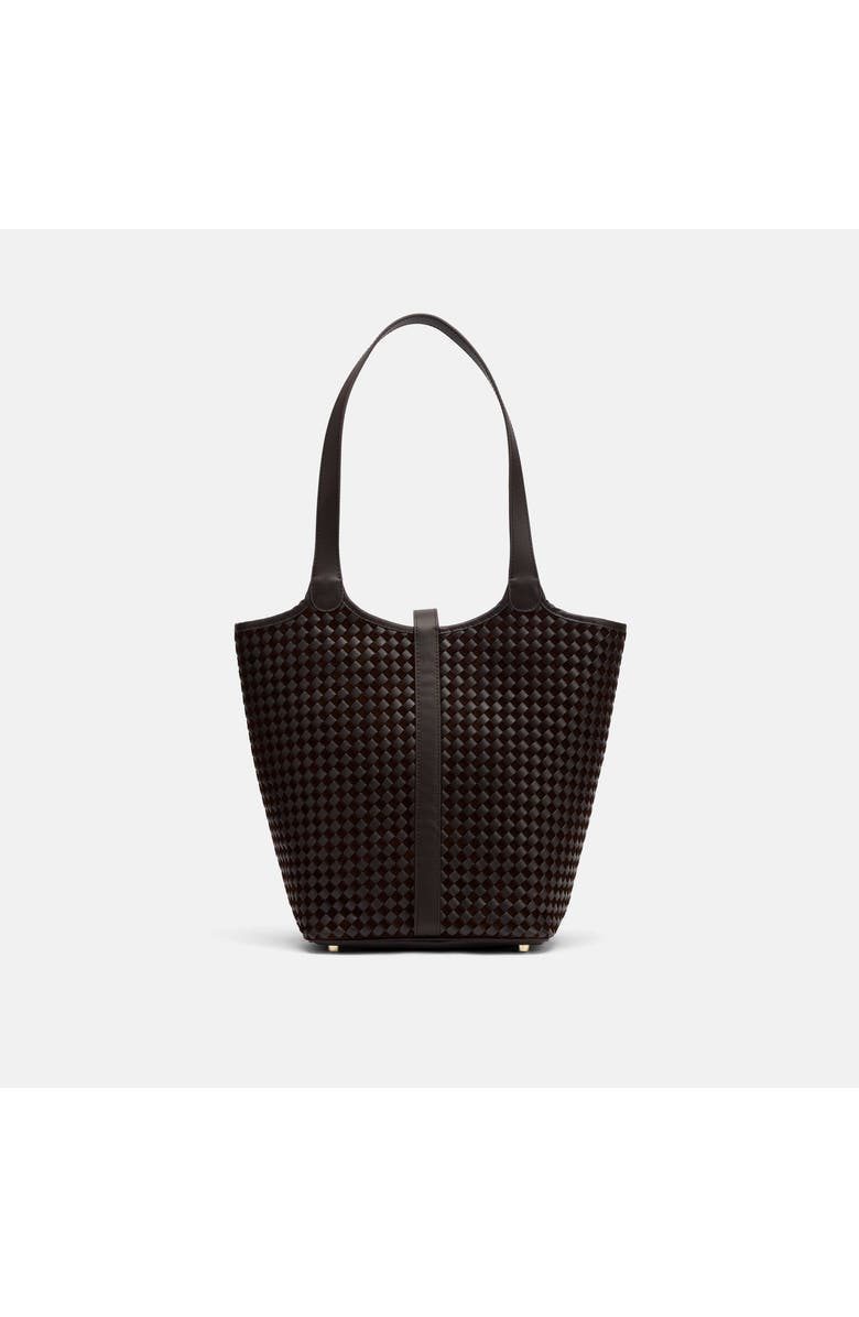 MARC NOLAN Mila Leather Tote Bag, Alternate, color, Brown Woven