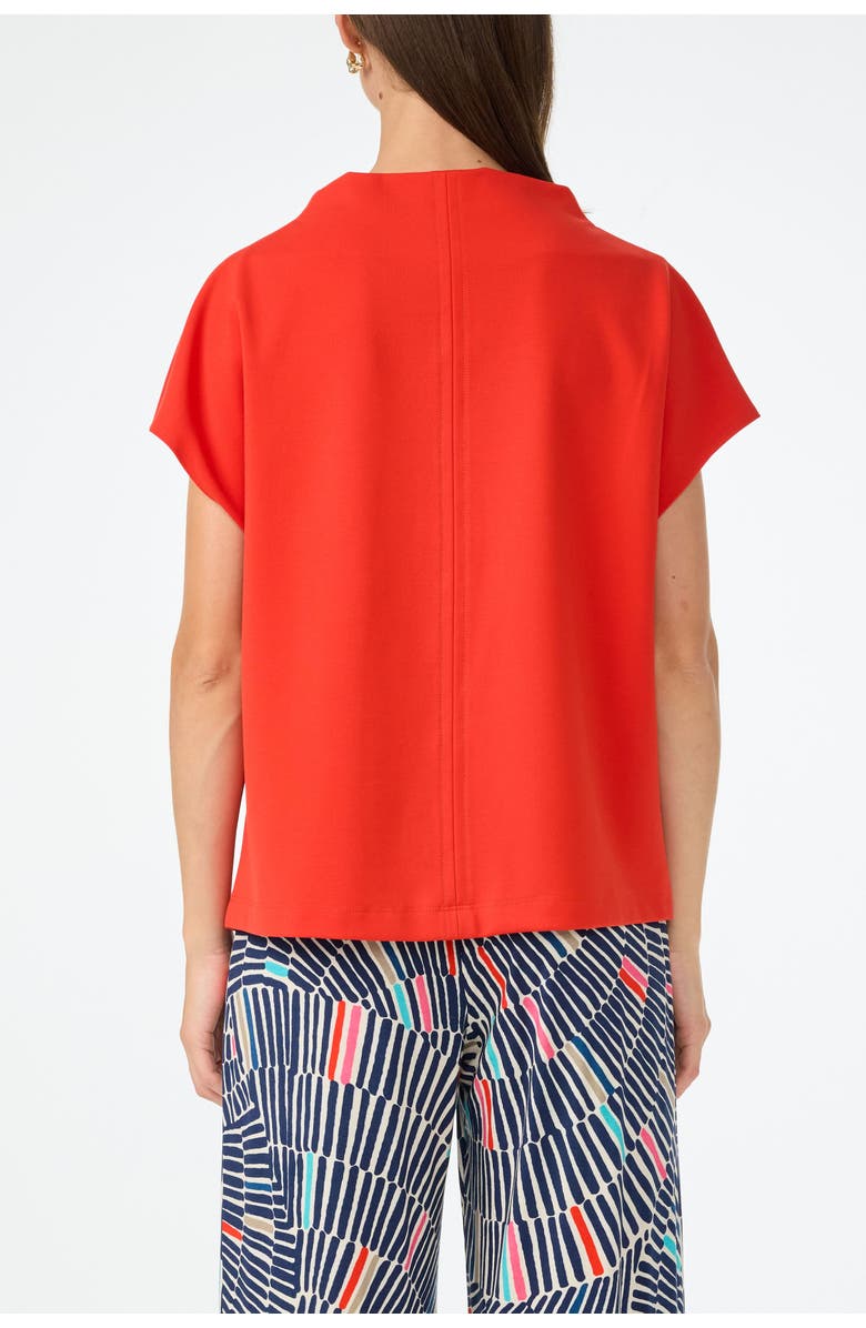 Trina Turk Pavilion High Neck Ponte Top, Alternate, color, Samba Sunrise