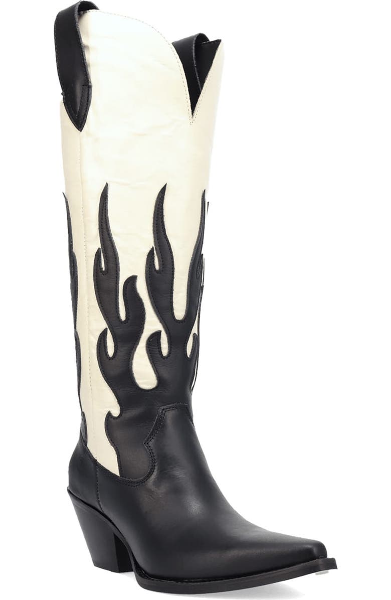 Dingo Burnin' Love Knee High Western Boot, Main, color, Black