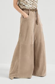 Brunello Cucinelli Suede maxi trousers