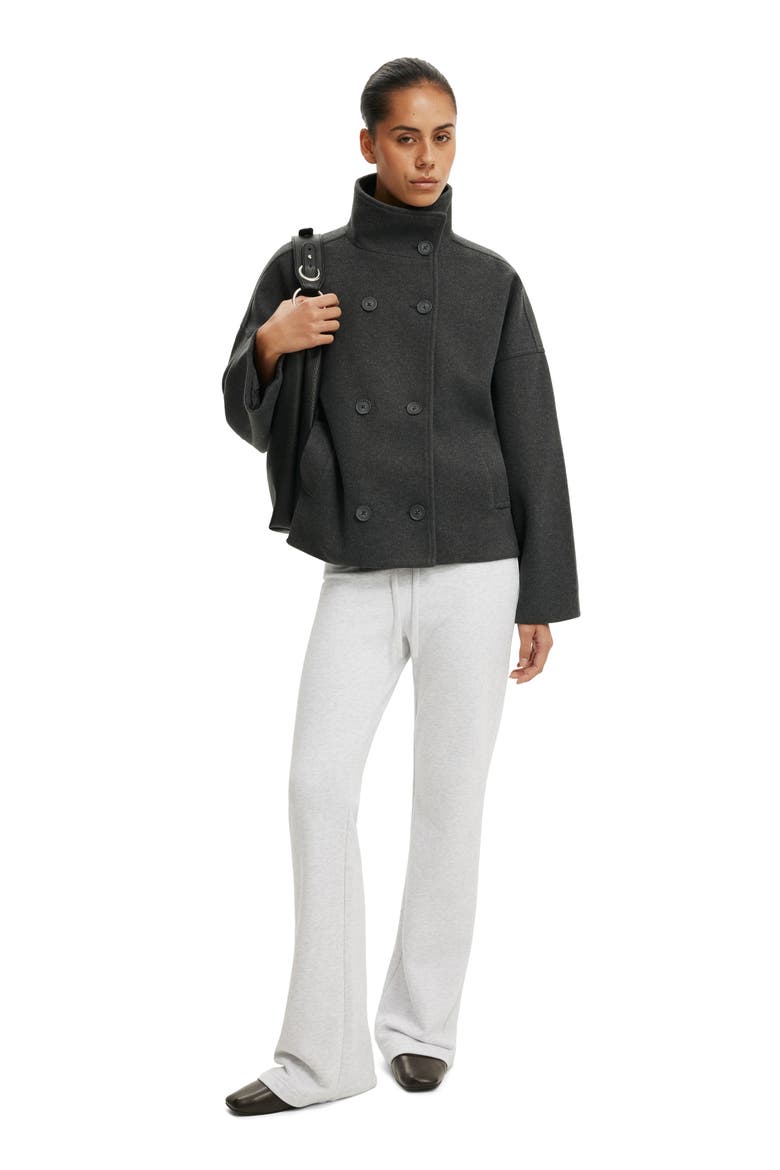 Women's Funnel Neck Coat, Alternate, color, Charcoal