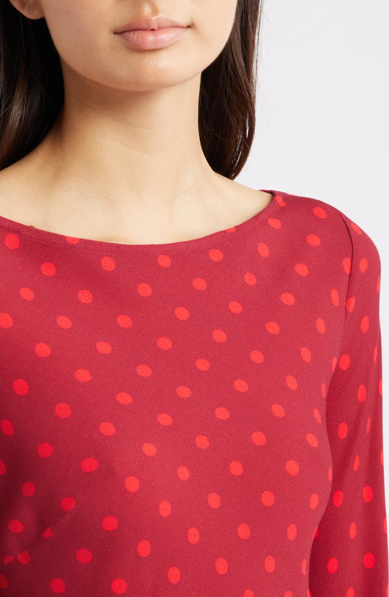 Princess Polly Good Graces Long Sleeve Minidress, Alternate, color, Red