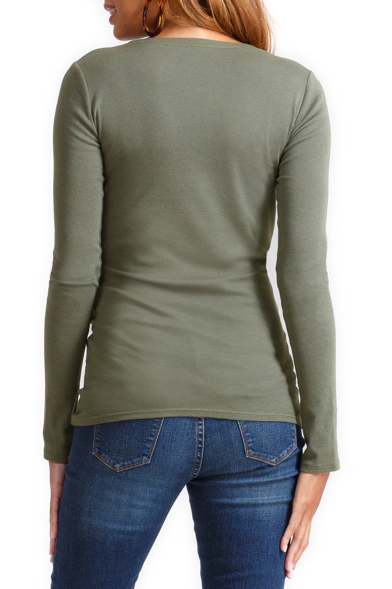 Ingrid & Isabel® Scoop Neck Maternity Tee, Alternate, color, OLIVE