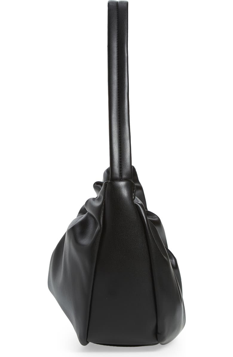Street Level Gathered Faux Leather Baguette Bag, Alternate, color,