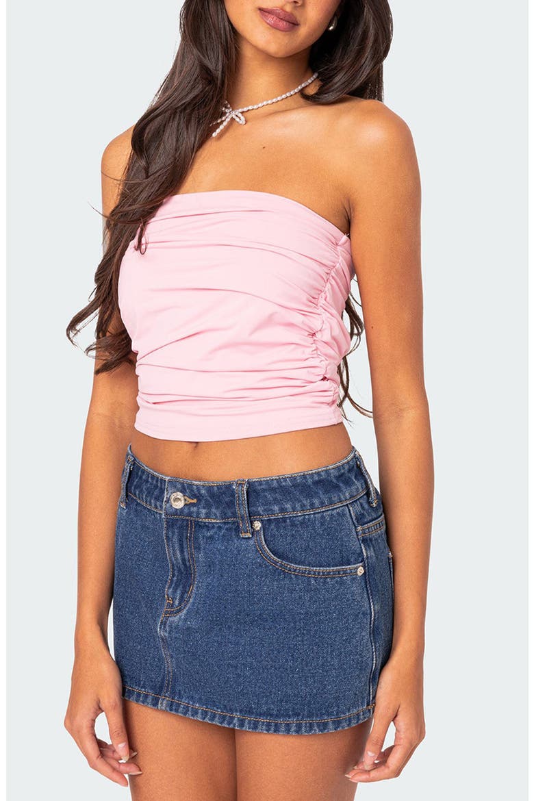 Isabella Ruched Strapless Tube Top, Alternate, color, PINK
