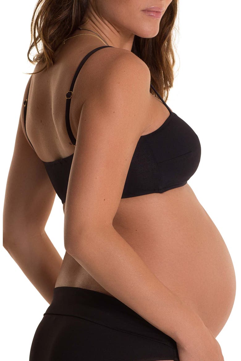 Ana Bandeau Maternity Bikini Top, Alternate, color, BLACK
