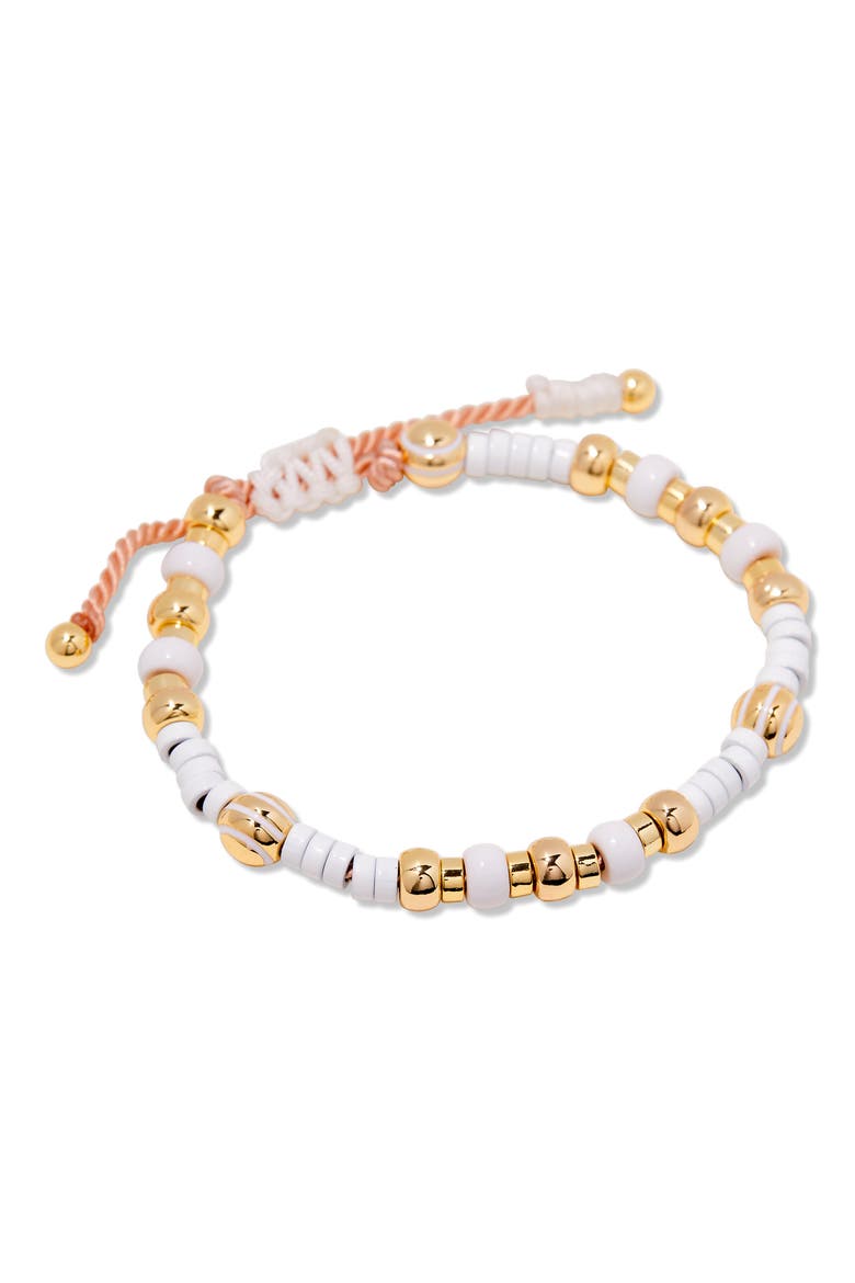 Cove Beaded Bracelet, Alternate, color, GOLD/ WHITE