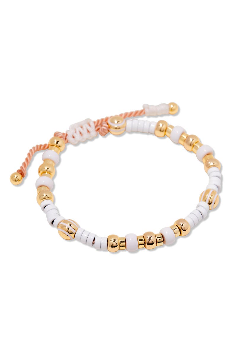 Brook and York Cove Beaded Bracelet, Alternate, color, Gold/ White