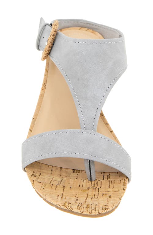Reaction Kenneth Cole Great Buckle Wedge Sandal In Aqua Grey
