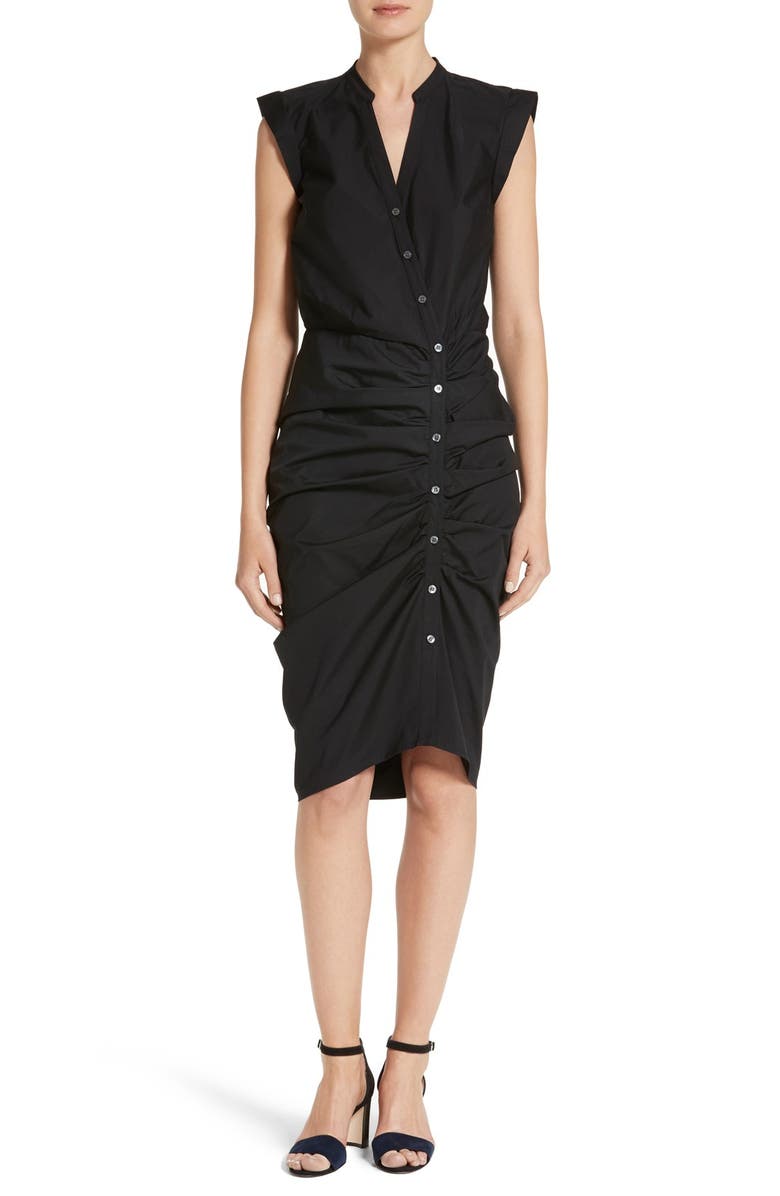 Veronica Beard Ruched Shirtdress, Main, color,