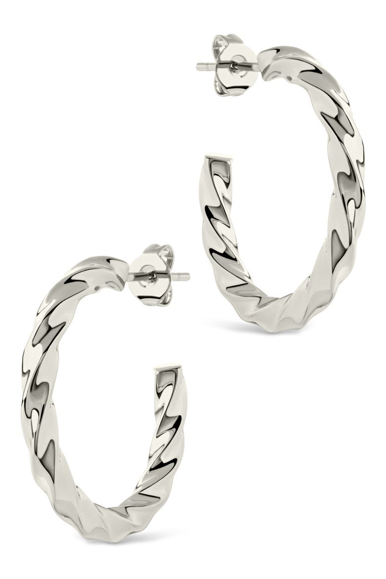 Chandler Twisted Hoop Earrings, Alternate, color, SILVER