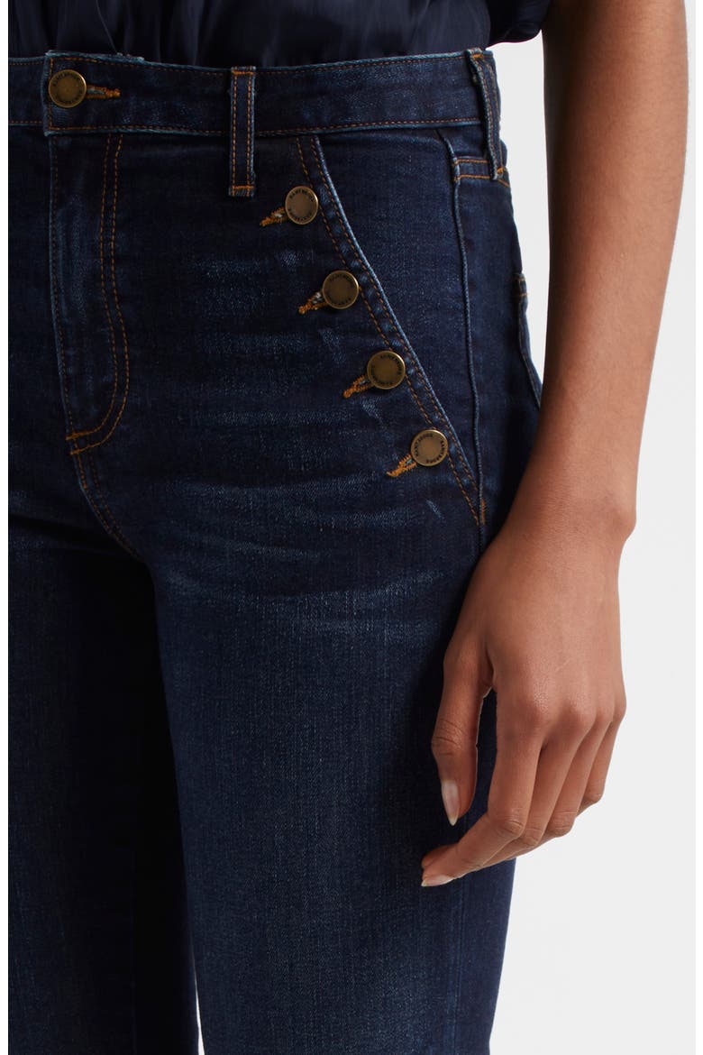 Helena Sailor Skinny Jeans, Alternate, color, DARK RINSE