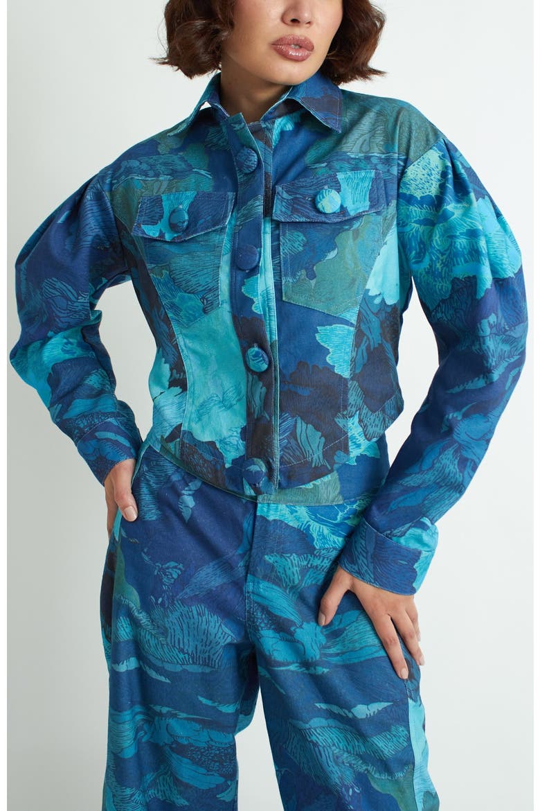 Bliss Jacket, Alternate, color, Floral camo in shades of blue