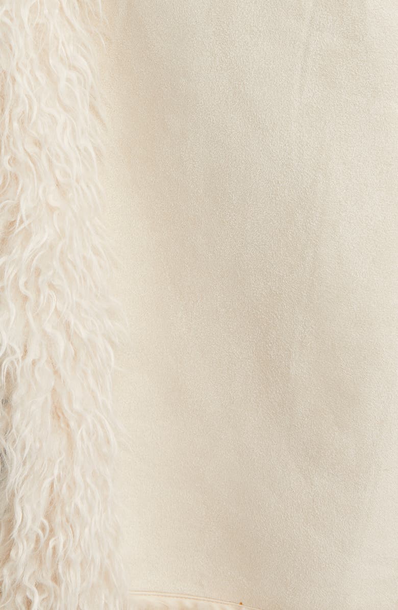 AZALEA WANG Longline Trench Coat with Faur Fur Trim, Alternate, color,