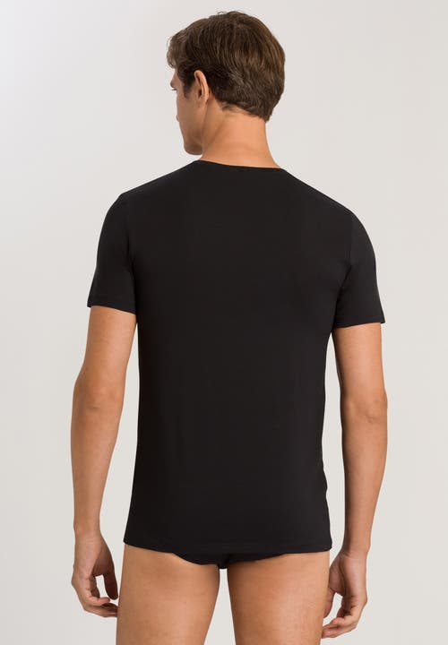 Hanro Cotton Superior Cotton Crew Neck T-shirt In Black