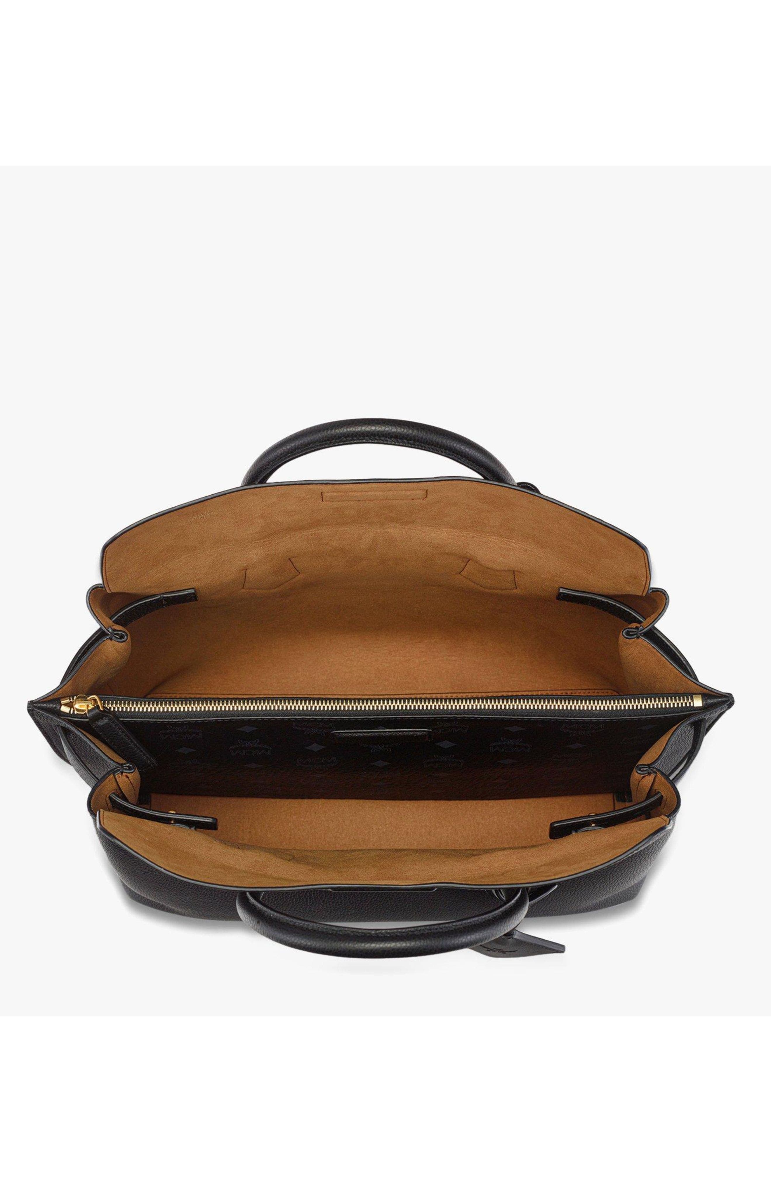 MCM Medium Milla Tote in Spanish Embossed Leather, Alternate, color, Black