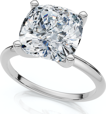 Certified 3Ct Cushion Diamond Solitaire Engagement Ring 14k Gold or Pt Lab Grown