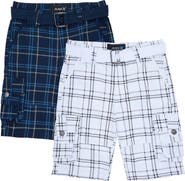 XRAY Kids' 2-Pack Belted Twill Cargo Shorts