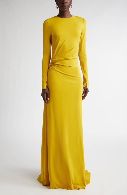 Jason Wu Collection Jersey Gown With Side Waist Pleating In Kiwi