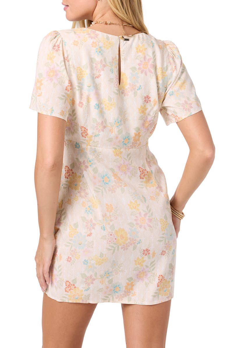 O'Neill Robin Floral Minidress, Alternate, color, Tapioca