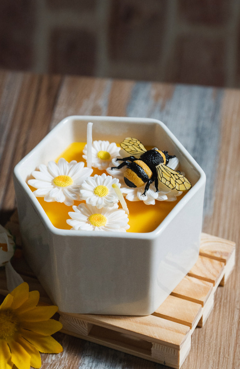 Southlake gifts Honey Milk Bowl Scented Candle, Alternate, color, Yellow Wax / White Bowl