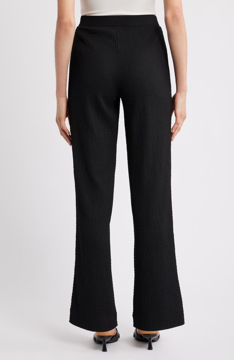 AK ANNE KLEIN Textured Pull-On Wide Leg Trousers, Alternate, color, Anne Black