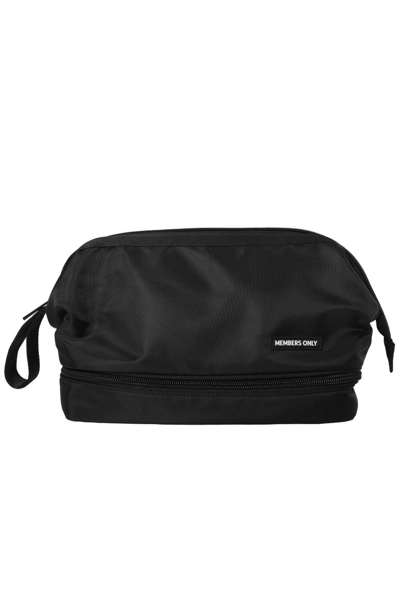 Members Only Travel Pouch with Zipper Closure, Main, color, Black