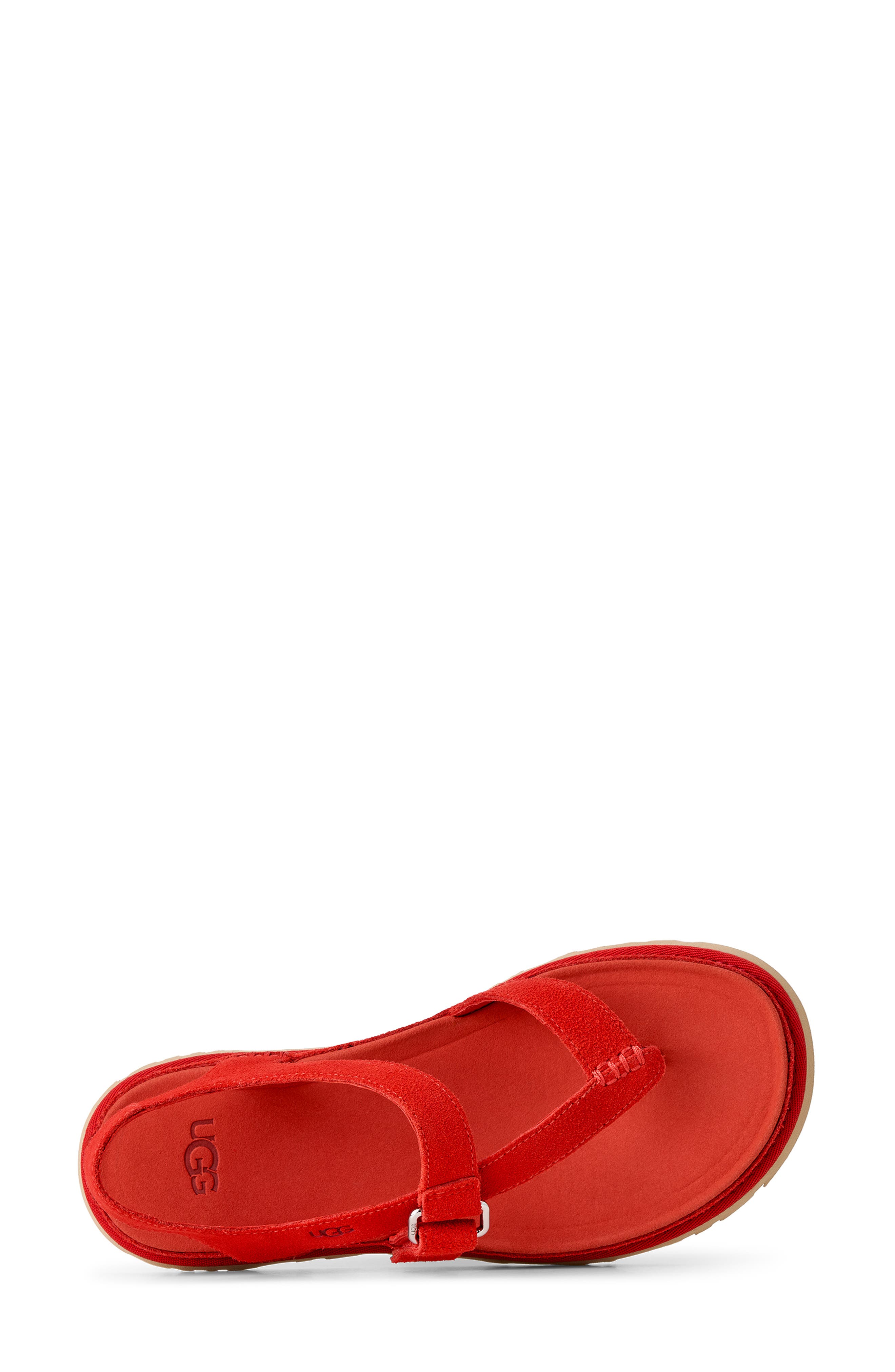 GoldenGaze Toe Post Suede Sandal, Alternate, color, RED PEPPER