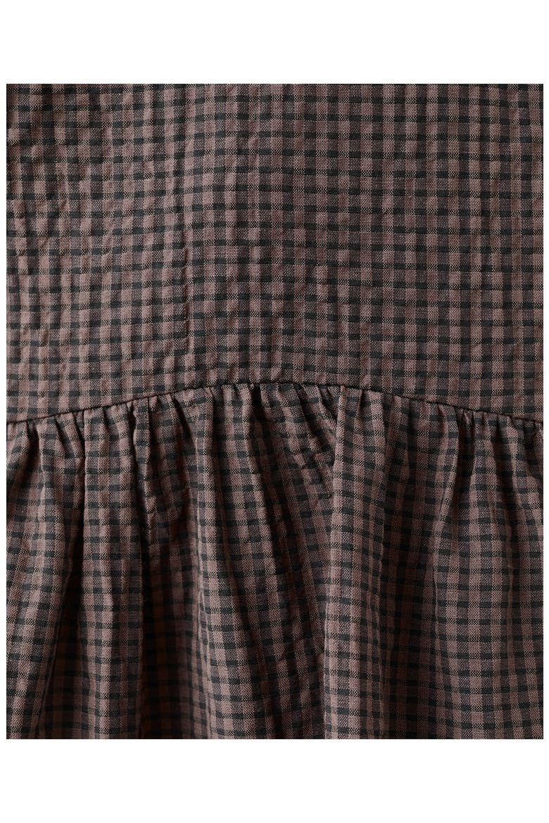 Gingham Halter Dress, Alternate, color, BROWN