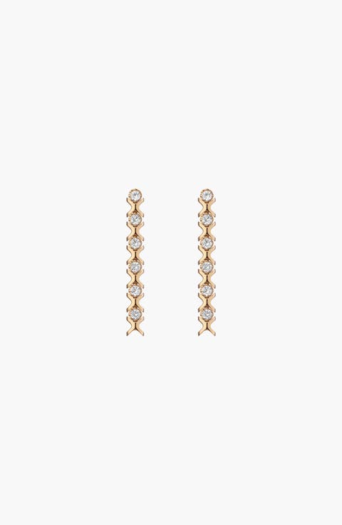 Bold Lab Grown Sapphire X Estate Tennis Earrings