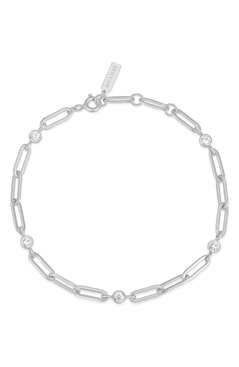 ANIA HAIE Bezel Cubic Zirconia Station Chain Bracelet, Alternate, color,