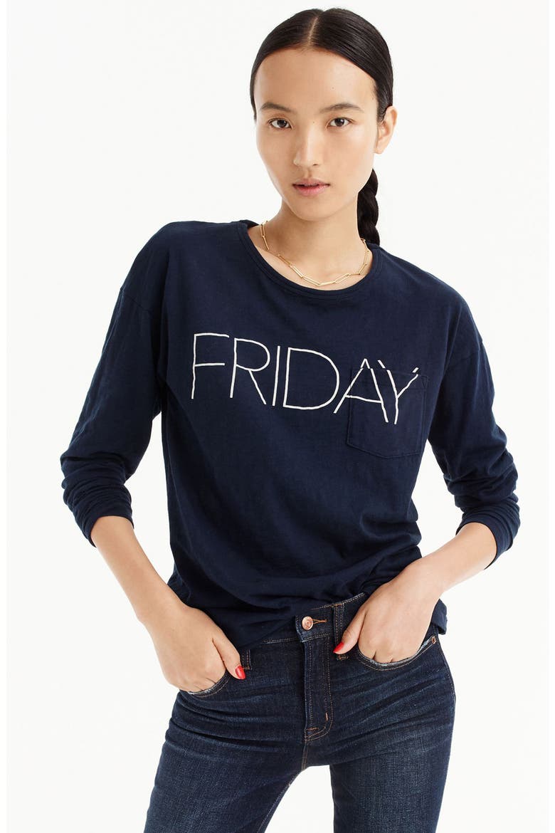 Friday Long Sleeve Tee, Alternate, color, NAVY
