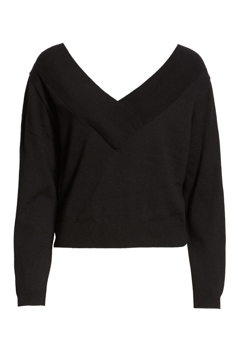 Double-V Pullover, Alternate, color, BLACK