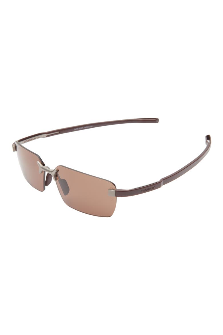 Flex 59mm Rectangular Sport Sunglasses, Alternate, color, MATTE BORDEAUX / BROWN POLAR