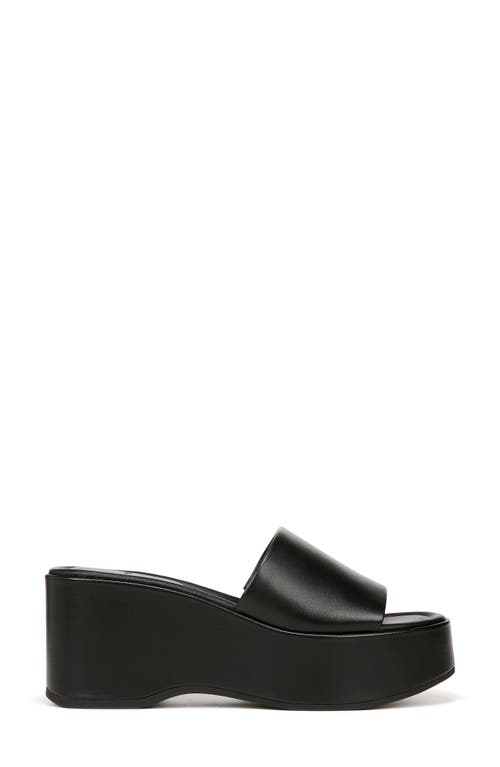 Vince Polina Leather Slide Platform Sandals In Black