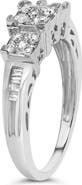 Haus of Brilliance 10K White Gold 1/2Cttw Diamond 3 Square Clusters Engagement Ring