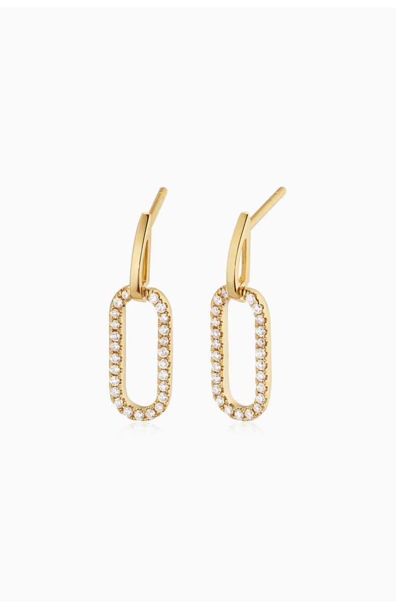 Oradina 10K Yellow Gold Venice Link Diamond Drop Earrings, Main, color, Yellow Gold