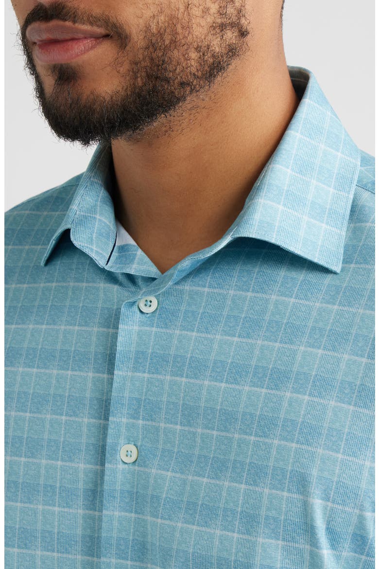 James OoohCotton® Check Print Button-Up Shirt, Alternate, color, TEAL