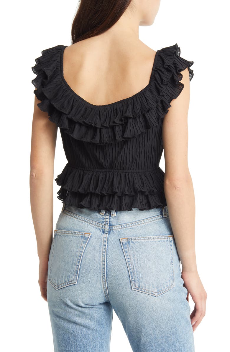 ASTR the Label Pintuck Tie Front Crop Top, Alternate, color, 