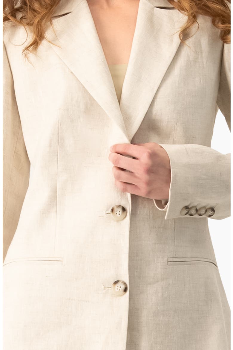 Linen Tailored Two-Button Blazer, Alternate, color, Sand