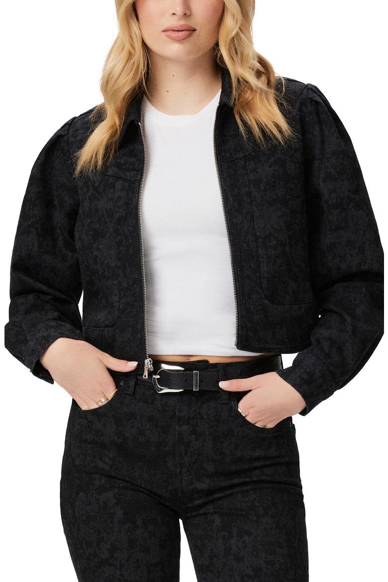 Evelyn Laser Floral Jacket, Main, color, BLACK LASER FLORAL