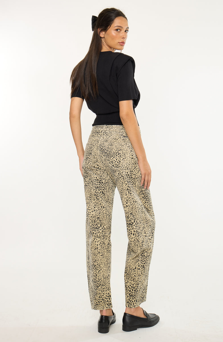 KanCan Lydia Low Slung Barrel Jeans, Alternate, color, Leopard Print